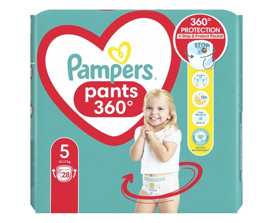 Подгузник Pampers трусики Pants Junior Размер 5 (12-17 кг) 28 шт (8006540069714), изображение 2 Подгузник Pampers трусики Pants Junior Размер 5 (12-17 кг) 28 шт (8006540069714), изображение 2