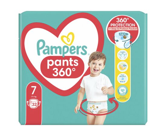 Подгузник Pampers Pants Размер 7 (17+ кг) 32 шт (8006540374559), изображение 2 Подгузник Pampers Pants Размер 7 (17+ кг) 32 шт (8006540374559), изображение 2