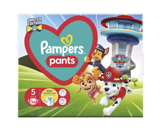 Подгузник Pampers Junior Размер 5 (12-17кг) Paw Patrol 66 шт (8006540863619), изображение 2 Подгузник Pampers Junior Размер 5 (12-17кг) Paw Patrol 66 шт (8006540863619), изображение 2