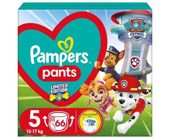 Подгузник Pampers Junior Размер 5 (12-17кг) Paw Patrol 66 шт (8006540863619)