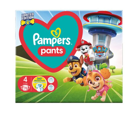 Подгузник Pampers Maxi Размер 4 (9-15 кг) Paw Patrol 72 шт (8006540863572), изображение 2 Подгузник Pampers Maxi Размер 4 (9-15 кг) Paw Patrol 72 шт (8006540863572), изображение 2