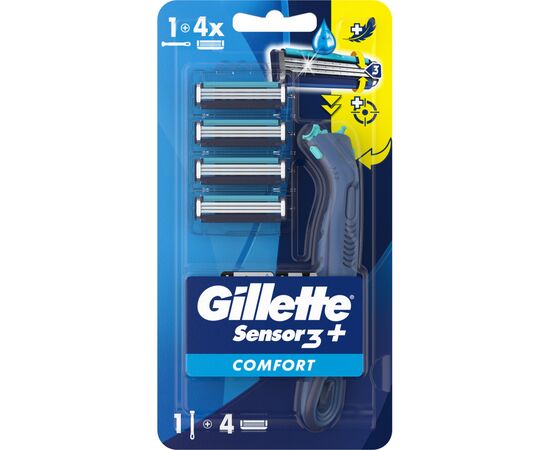 Бритва Gillette Sensor 3+ з 4 змінними картриджами (8700216639484)
