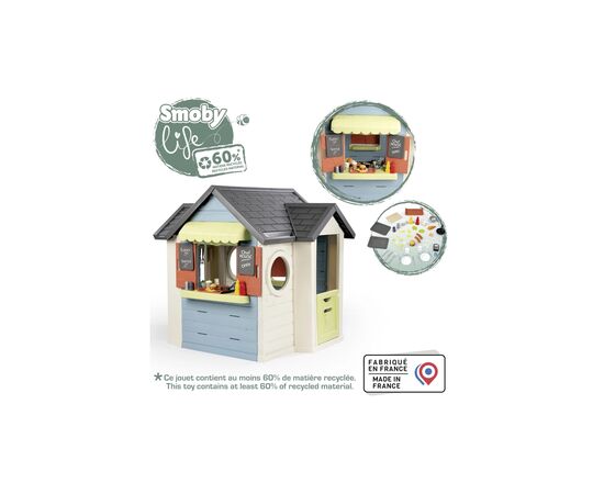 Игровой домик Smoby Life "Шеф Хаус" с кухней, кассой, наб. посуды и аксессуарами (7600810407), изображение 3 Игровой домик Smoby Life "Шеф Хаус" с кухней, кассой, наб. посуды и аксессуарами (7600810407), изображение 3