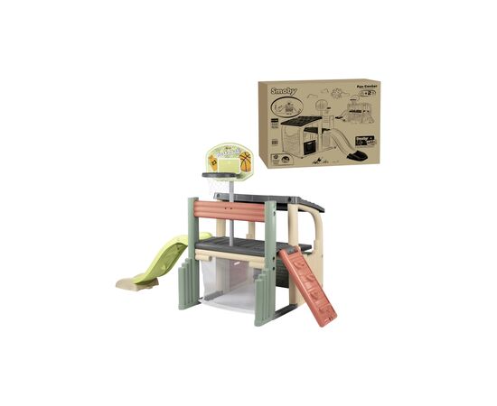 Игровая площадка Smoby Life Развлечения с баскетбольной корзиной, футбольными воротами и горкой (7600840206), изображение 2 Игровая площадка Smoby Life Развлечения с баскетбольной корзиной, футбольными воротами и горкой (7600840206), изображение 2