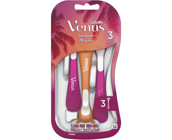 Бритва Gillette Venus Smooth Miami 3 шт. (8700216756884), изображение 2 Бритва Gillette Venus Smooth Miami 3 шт. (8700216756884), изображение 2