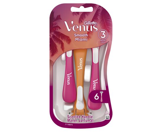 Бритва Gillette Venus Smooth Miami 6 шт. (8700216756907), изображение 2 Бритва Gillette Venus Smooth Miami 6 шт. (8700216756907), изображение 2