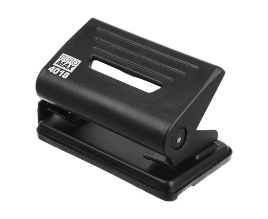 Діркопробивач Buromax пластиковий, до 12 аркушів, 110 х 82 х 65 мм, чорний (BM.4018-01)