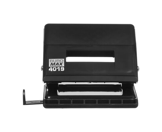 Дырокол Buromax пластиковый, до 20 листов, 120 х 88 х 76 мм, черный (BM.4019-01), изображение 4 Дырокол Buromax пластиковый, до 20 листов, 120 х 88 х 76 мм, черный (BM.4019-01), изображение 4