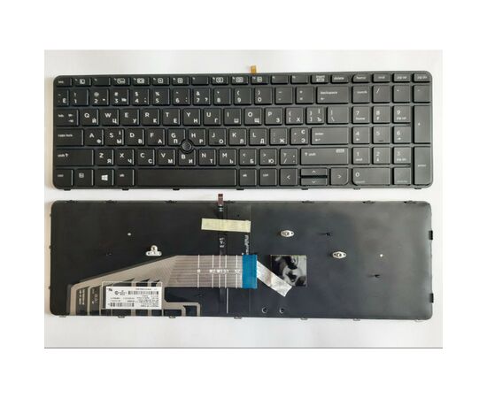 Клавиатура ноутбука HP ProBook 450/455/470 G3, 650 G2 черная с черной, с трекп,с по (A46074)