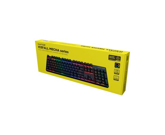 Клавиатура Hator Icefall Mecha Rainbow Wireless/USB Black (HTK204UA), изображение 7 Клавиатура Hator Icefall Mecha Rainbow Wireless/USB Black (HTK204UA), изображение 7