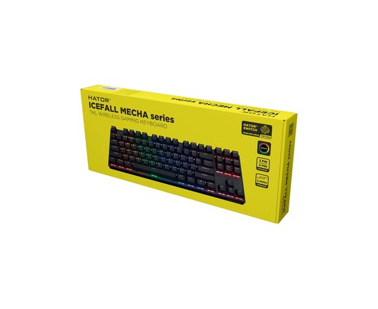 Клавиатура Hator Icefall Mecha TKL Rainbow Wireless/USB Black (HTK287UA), изображение 7 Клавиатура Hator Icefall Mecha TKL Rainbow Wireless/USB Black (HTK287UA), изображение 7