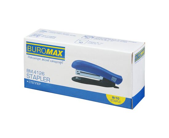 Степлер Buromax пластиковый, 12 листов, (скобы №10), 88 х 44 х 22 мм, красный (BM.4126-05), изображение 5 Степлер Buromax пластиковый, 12 листов, (скобы №10), 88 х 44 х 22 мм, красный (BM.4126-05), изображение 5