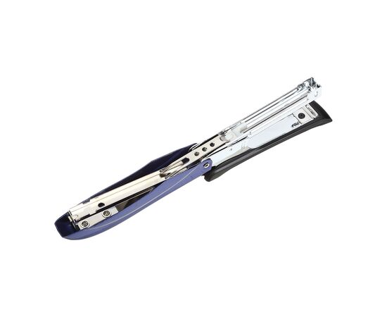 Степлер Buromax металлический МИНИ, 12 листов, (скобы №10), 110 х 25 х 45 мм, синий (BM.4150-02), изображение 3