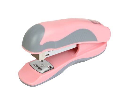 Степлер Buromax пластиковый PASTEL, 20 листов, (скобы №24, 26), 111 х 62 х 32 мм, розовый (BM.4215-10)