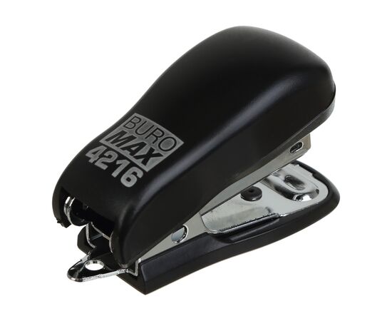 Степлер Buromax пластиковый МИНИ, 10 листов, (скобы №24;26), 60 x 25 x 35 мм, черный (BM.4216-01), изображение 2 Степлер Buromax пластиковый МИНИ, 10 листов, (скобы №24;26), 60 x 25 x 35 мм, черный (BM.4216-01), изображение 2