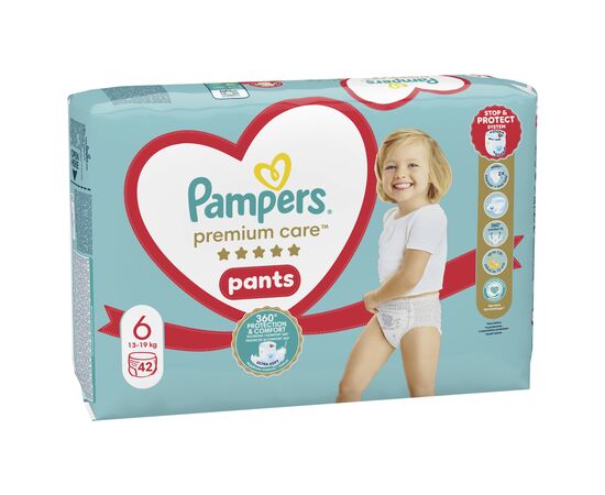 Подгузник Pampers Premium Care Pants Размер 6 (15+ кг) 42 шт (8001841325545), изображение 2 Подгузник Pampers Premium Care Pants Размер 6 (15+ кг) 42 шт (8001841325545), изображение 2