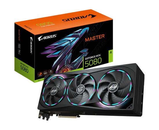 Видеокарта GIGABYTE GeForce RTX5080 16GB MASTER (GV-N5080AORUS M-16GD), изображение 10 Видеокарта GIGABYTE GeForce RTX5080 16GB MASTER (GV-N5080AORUS M-16GD), изображение 10