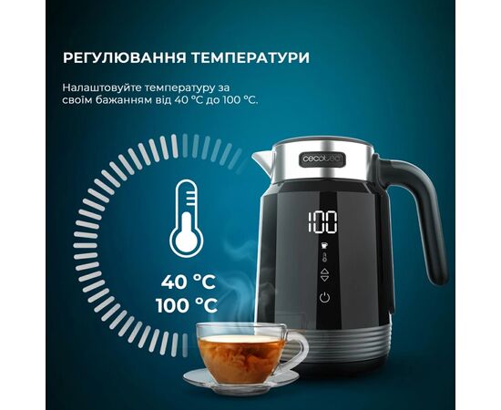 Электрочайник Cecotec ThermoSense 600 Touch Black (CCTC-01748), изображение 6 Электрочайник Cecotec ThermoSense 600 Touch Black (CCTC-01748), изображение 6