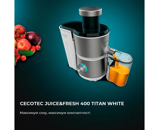Соковыжималка Cecotec Juice&Fresh 400 Titan White (CCTC-04154), изображение 2 Соковыжималка Cecotec Juice&Fresh 400 Titan White (CCTC-04154), изображение 2