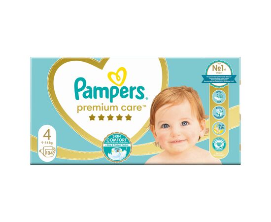 Подгузник Pampers Premium Care Maxi Размер 4 (9-14 кг) 104 шт (4015400465447), изображение 2 Подгузник Pampers Premium Care Maxi Размер 4 (9-14 кг) 104 шт (4015400465447), изображение 2