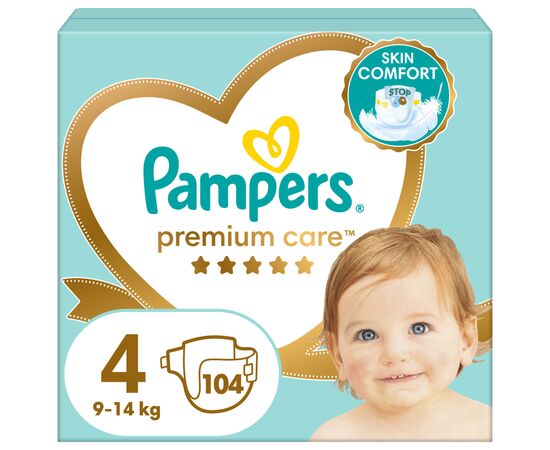 Підгузок Pampers Premium Care Maxi Розмір 4 (9-14 кг) 104 (4015400465447)