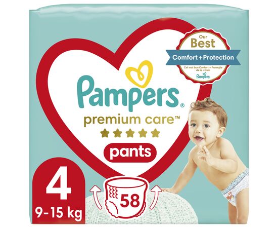 Подгузники Pampers Premium Care Pants Maxi Размер 4 (9-15 кг), 58 шт (8001090759993)