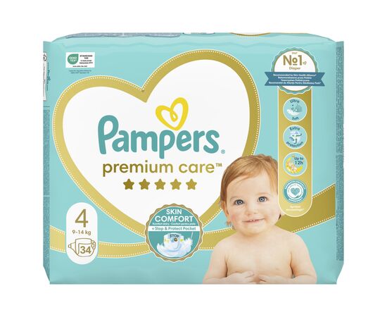 Подгузник Pampers Premium Care Maxi Размер 4 (9-14 кг) 34 шт (8001090379368), изображение 2 Подгузник Pampers Premium Care Maxi Размер 4 (9-14 кг) 34 шт (8001090379368), изображение 2