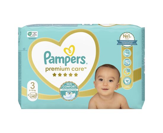 Подгузник Pampers Premium Care Midi Размер 3 (6-10 кг) 40 шт (8001090379337), изображение 2 Подгузник Pampers Premium Care Midi Размер 3 (6-10 кг) 40 шт (8001090379337), изображение 2