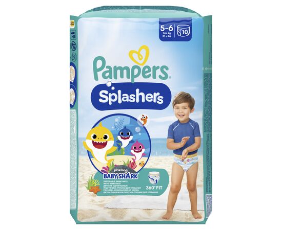 Подгузник Pampers для плавания Splashers Размер 5-6 (14+ кг) 10 шт (8001090728951), изображение 2 Подгузник Pampers для плавания Splashers Размер 5-6 (14+ кг) 10 шт (8001090728951), изображение 2