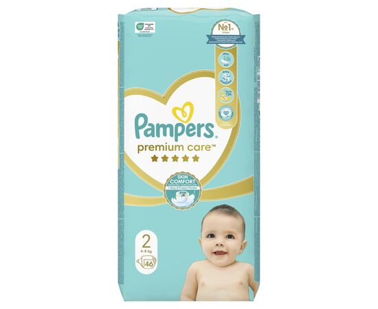 Подгузник Pampers Premium Care Размер 2 (4-8 кг) 46 шт (8001841104799), изображение 2 Подгузник Pampers Premium Care Размер 2 (4-8 кг) 46 шт (8001841104799), изображение 2