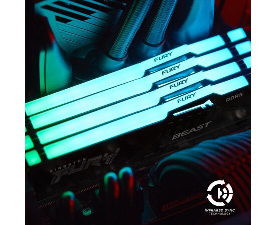 Модуль памяти для компьютера DDR5 32GB (2x16GB) 5200 MHz Beast RGB AM5 Black Kingston Fury (ex.HyperX) (KF552C36BBEAK2-32), изображение 8 Модуль памяти для компьютера DDR5 32GB (2x16GB) 5200 MHz Beast RGB AM5 Black Kingston Fury (ex.HyperX) (KF552C36BBEAK2-32), изображение 8