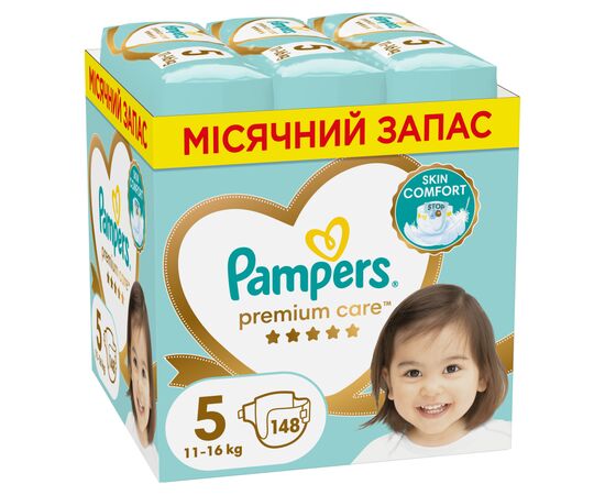 Подгузник Pampers Premium Care Розмір 5 (11-16 кг) 148 шт (8006540855973)