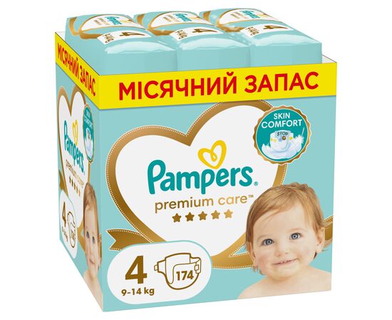 Подгузник Pampers Premium Care Розмір 4 (9-14 кг) 174 шт (8006540855935)