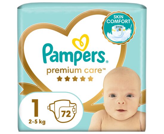 Подгузник Pampers Premium Care Розмір 1 (2-5 кг) 72 шт (8006540858073)