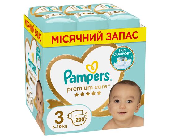 Подгузники Pampers Premium Care Размер 3 (6-10 кг) 200 шт (8006540855898)
