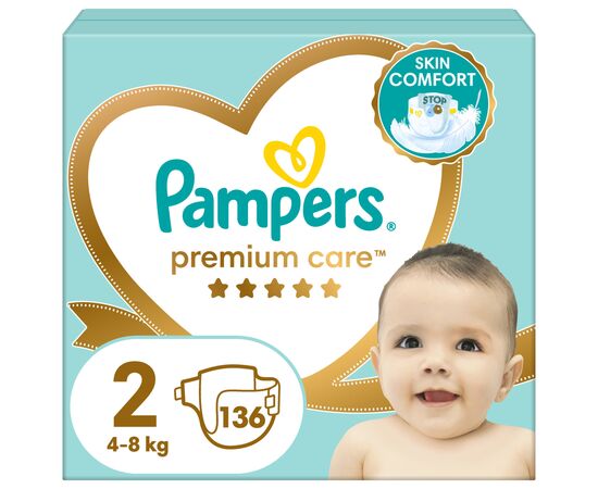 Подгузники Pampers Premium Care Размер 2 (4-8 кг) 136 шт (8006540855812)