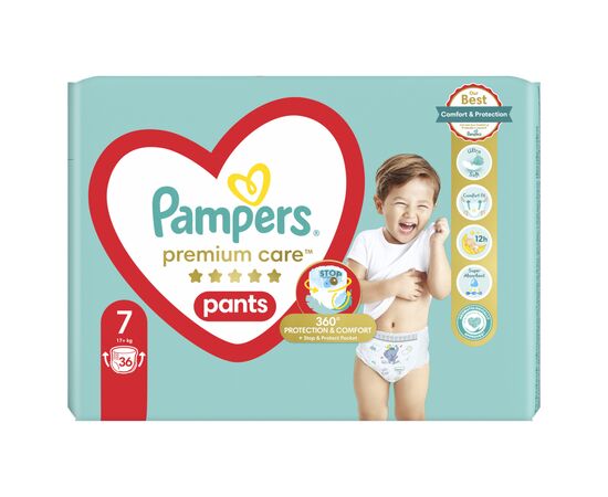 Підгузки Pampers Premium Care Pants Розмір 7 (17+ кг) 36 шт (8700216339001), зображення 2 Підгузки Pampers Premium Care Pants Розмір 7 (17+ кг) 36 шт (8700216339001), зображення 2