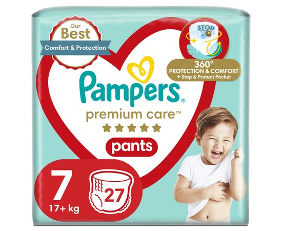Подгузники Pampers Premium Care Pants Трусики Размер 7 (17+кг) 27 шт. (8006540807026)