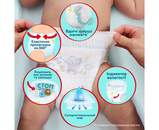Подгузники Pampers Premium Care Pants Трусики Размер 7 (17+кг) 80 шт. (8700216338981), изображение 5 Подгузники Pampers Premium Care Pants Трусики Размер 7 (17+кг) 80 шт. (8700216338981), изображение 5