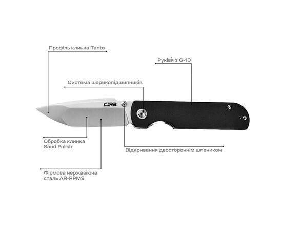 Нож CJRB Nova Black (J1937-BK), изображение 5 Нож CJRB Nova Black (J1937-BK), изображение 5