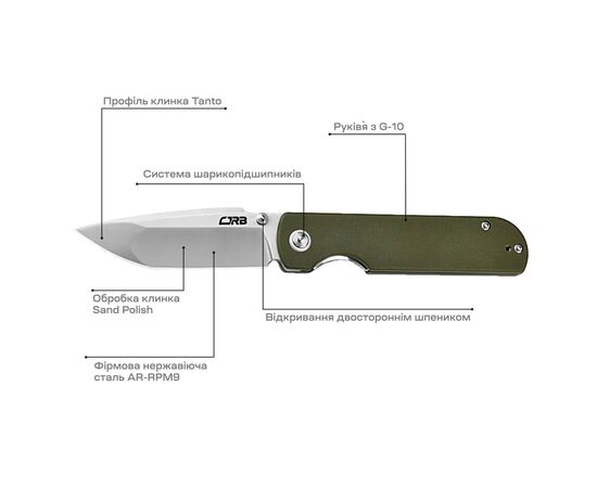 Нож CJRB Nova Green (J1937-GN), изображение 3 Нож CJRB Nova Green (J1937-GN), изображение 3