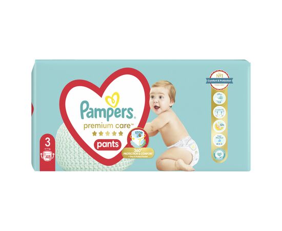 Подгузник Pampers Premium Care Pants Midi Размер 3 (6-11 кг) 48 шт (8001090759795), изображение 2 Подгузник Pampers Premium Care Pants Midi Размер 3 (6-11 кг) 48 шт (8001090759795), изображение 2