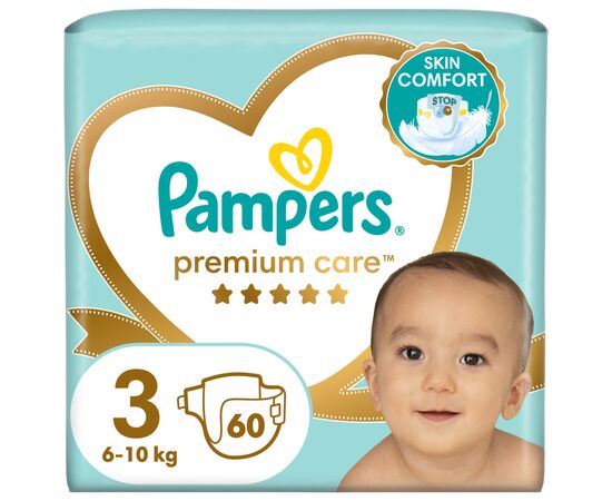 Подгузник Pampers Premium Care Midi Размер 3 (6-10 кг), 60 шт (4015400274780)