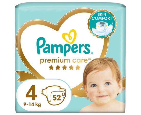 Подгузник Pampers Premium Care Maxi Размер 4 (9-14 кг) 52 шт (4015400278818)