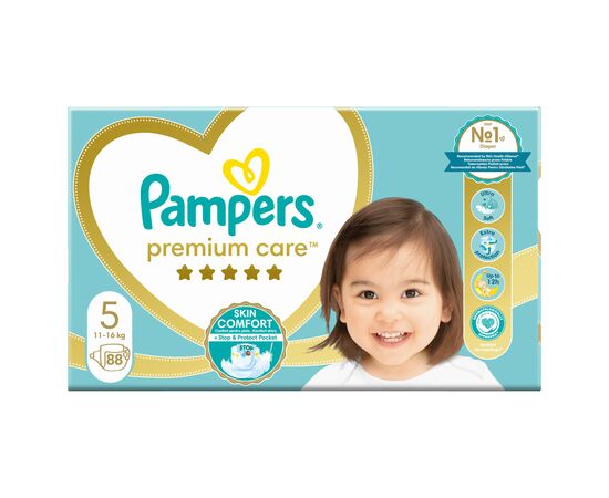 Подгузник Pampers Premium Care Junior Размер 5 (11-16 кг), 88 шт (4015400541813), изображение 2 Подгузник Pampers Premium Care Junior Размер 5 (11-16 кг), 88 шт (4015400541813), изображение 2