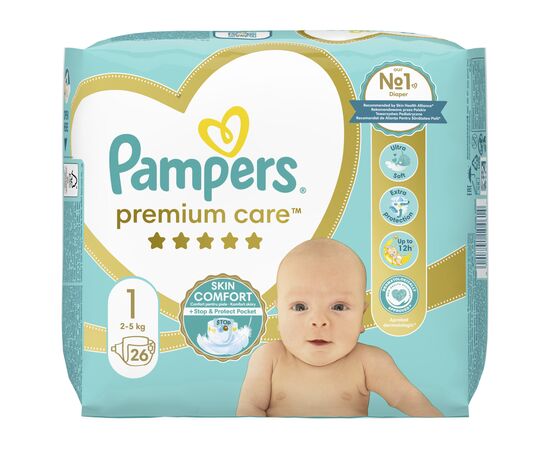 Подгузник Pampers Premium Care New Born Размер 1 (2-5 кг) 26 шт (8001841104614), изображение 2