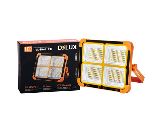 Прожектор Delux REL-1041 ( 3.7V 8000mAh) 288 LED 20Вт IP65 (90023178), изображение 6 Прожектор Delux REL-1041 ( 3.7V 8000mAh) 288 LED 20Вт IP65 (90023178), изображение 6