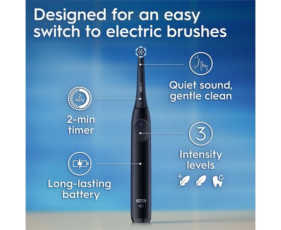 Електрична зубна щітка Oral-B iO2 Series Night Black / Forest Green + Extra Handle, зображення 5 Електрична зубна щітка Oral-B iO2 Series Night Black / Forest Green + Extra Handle, зображення 5