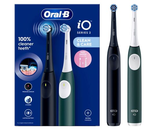 Электрическая зубная щетка Oral-B iO2 Series Night Black / Forest Green + Extra Handle
