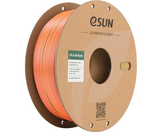 Пластик для 3D-принтера eSUN ePLA-Silk Mystic (triple color), 1,75мм, 1кг, blue-orange-green (ePLA-SilkMystic-P175BOG1)